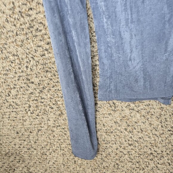 Princess Polly‎ Top Womens 8 Blue Slinky Ember Ring Open Front Blouse Casual - Picture 3 of 7